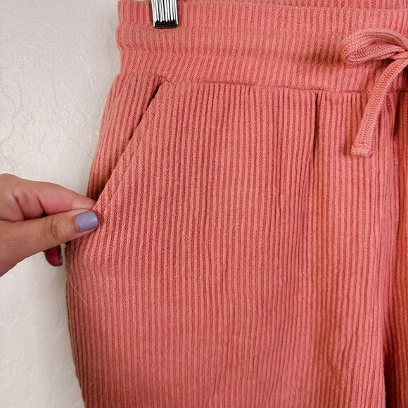 O'Neill Rowen Ribbed Knit Pull On Drawstring Shorts Canyon Coral Clay size M NWT - Picture 4 of 9